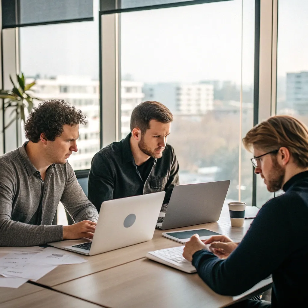 Founders discussing a project